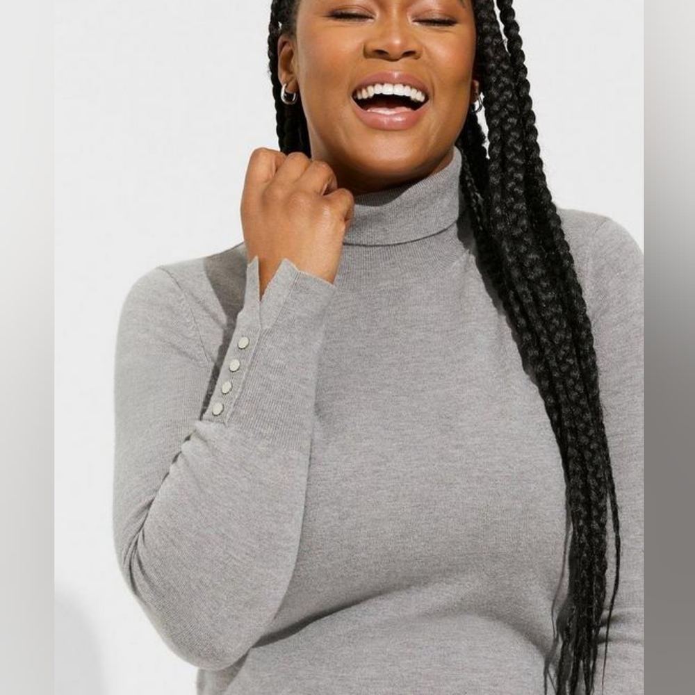 NWT TORRID Everyday Soft Turtleneck Sweater Size 6X (28-30) Gray